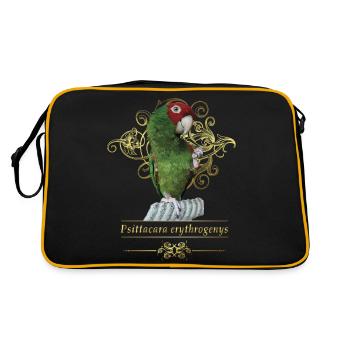 Red-headed parrot - Retro Bag - black/gold - Back