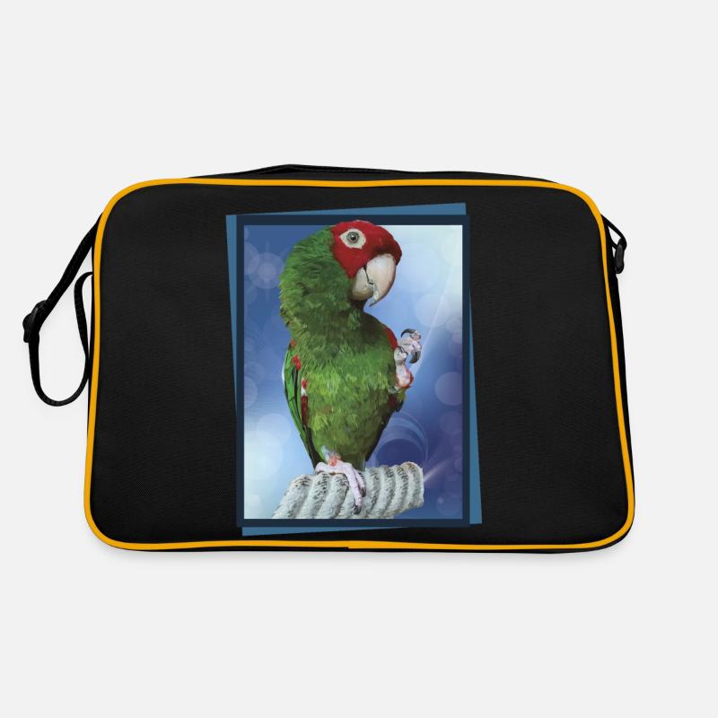 Red-headed parrot Retro Bag