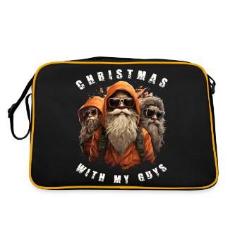 christmas with my guys - Retro Tasche - Schwarz/Gold - Hinten