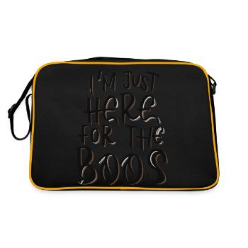 Ich bin nur wegen der Buhrufe hier - Retro Tasche - Schwarz/Gold - Hinten