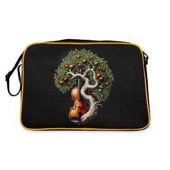 Music, Tree, Violin, Violin, Orchestra, Big Band - Retro Bag - black/gold - Back