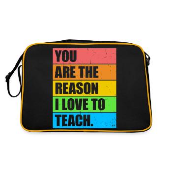 You Are The Reason I Love To Teach School Teacher - Retro Bag - black/gold - Back