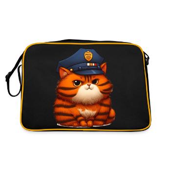 Polizei Katze - Retro Tasche - Schwarz/Gold - Hinten