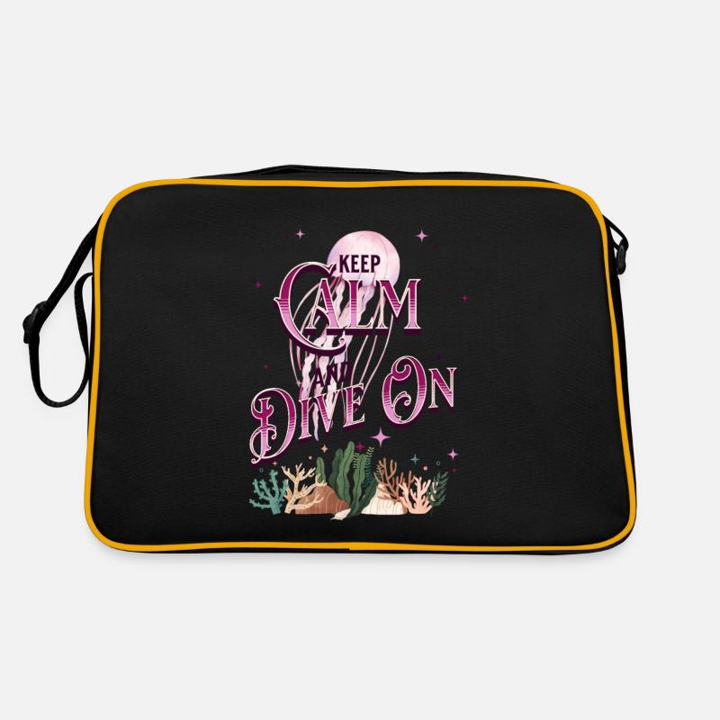 Keep Calm and Dive On Dive Addict Jellyfish Coral Retro Bag