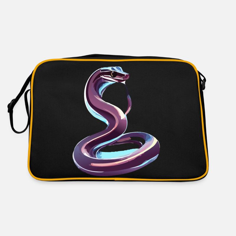 Chrom Schlange - Retro Tasche - Schwarz/Gold
