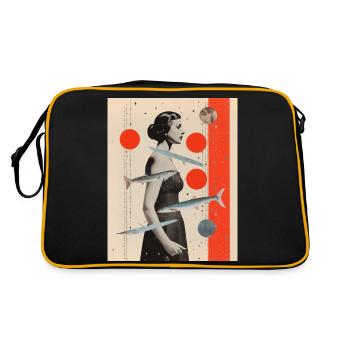 Poissons collage art astrologie - Sac Retro - noir/or - Dos