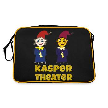 kaspertheater doppelt - Retro Tasche - Schwarz/Gold - Hinten