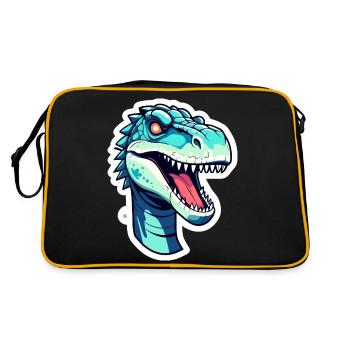 Dessin de dinosaure Tyrannosaurus Rex - Sac Retro - noir/or - Dos