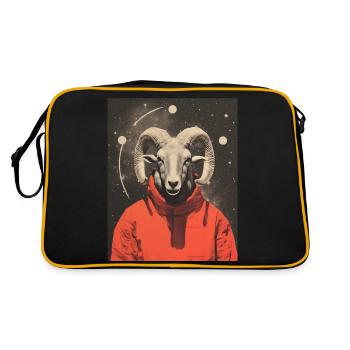 Aries Ram Surrealistic Collage - Retro Bag - black/gold - Back