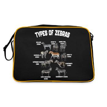 Types Of Zebra, Zebra Breeds List Animal Lover - Retro Bag - black/gold - Back
