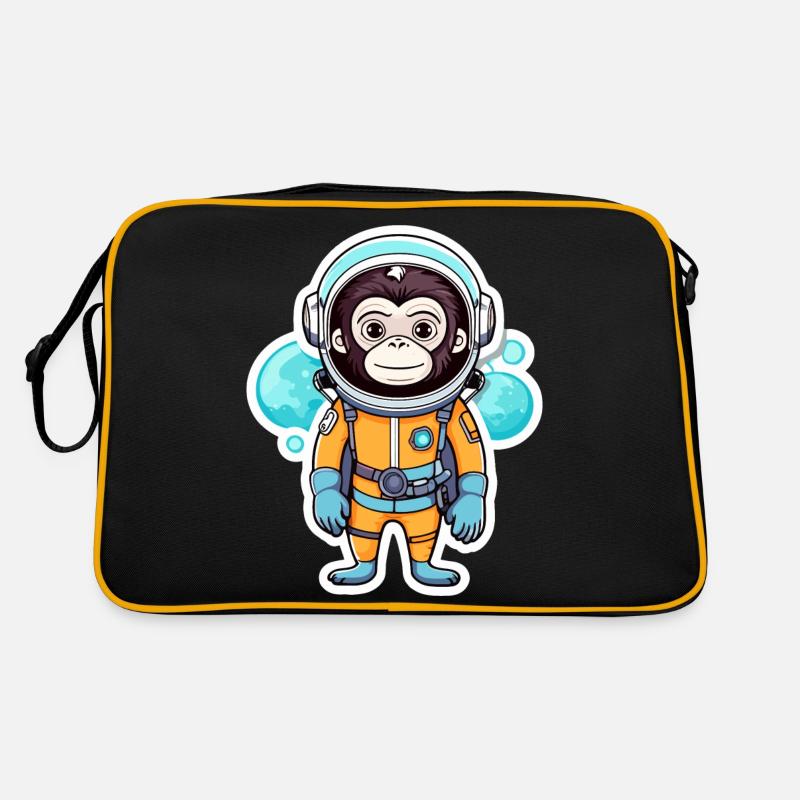 Monkey Astronaut Illustration Retro Bag