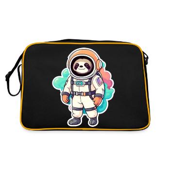 Sloth Astronaut Illustration - Retro Bag - black/gold - Back