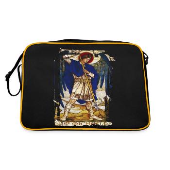 Archangel Saint Religion God Angel Faith Michael - Retro Bag - black/gold - Back