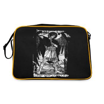 Archangel Saint Religion God Angel Faith Michael - Retro Bag - black/gold - Back