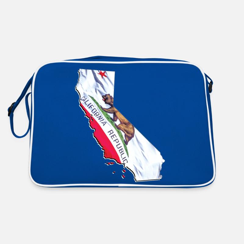 California (USA) | echte Flagge | Flag Map Retro Tasche
