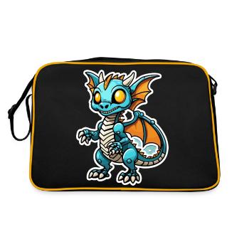 Illustration de squelette de dragon mignon - Sac Retro - noir/or - Dos