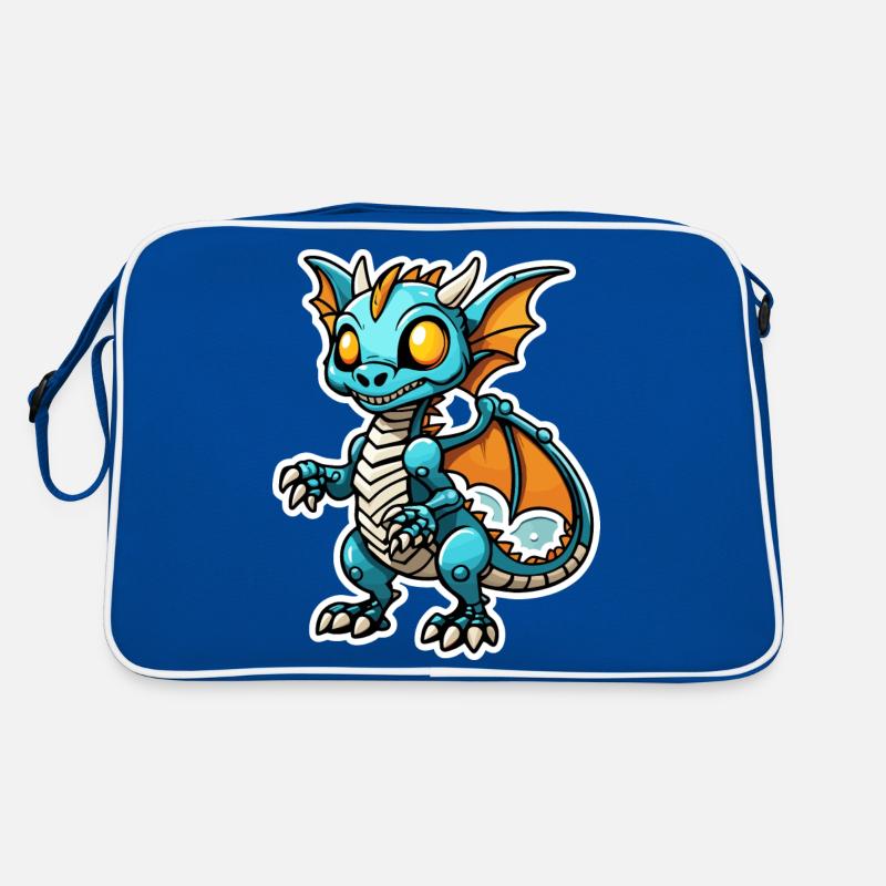 Illustration de squelette de dragon mignon Sac Retro