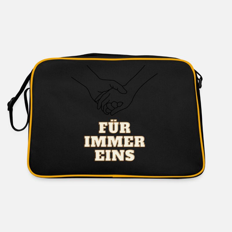 Valentinstag - Für immer eins - Retro Tasche - Schwarz/Gold