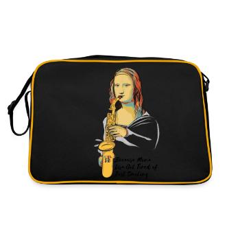Mona sax Lisa - Retro Tasche - Schwarz/Gold - Hinten