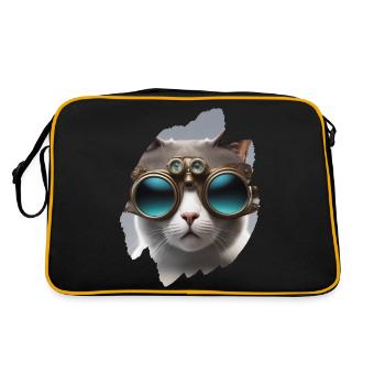 Steampunk chat mignon animaux de compagnie lunettes Animal Future - Sac Retro - noir/or - Dos