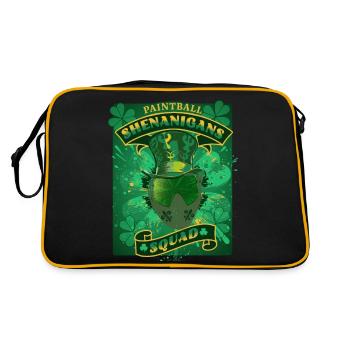 Paintall, Schabernack-Truppe, Paintball-Maske - Retro Tasche - Schwarz/Gold - Hinten