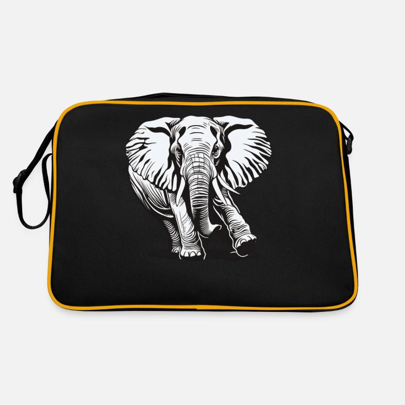 Elefant Elephant Tier Zoo Afrika Safari Savanne Retro Tasche