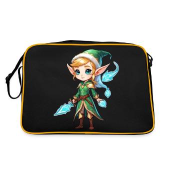 Elf Fantasy Illustration - Retro Bag - black/gold - Back