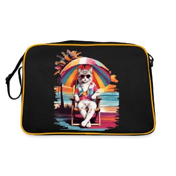 CAT'S BEACH TIME, CAT HOLIDAY AND SUMMER VIBES - Retro Bag - black/gold - Back