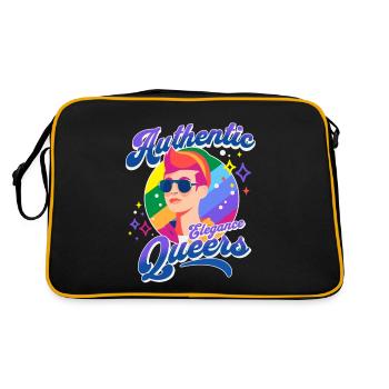 Inclusive Love Diverse Unconditional Lovers Queer - Retro Bag - black/gold - Back