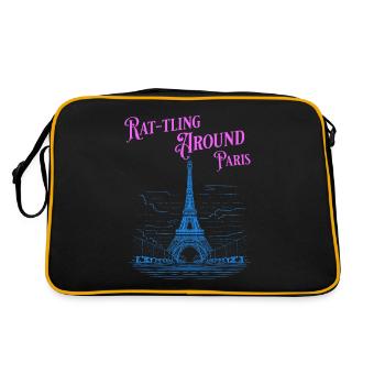 Paris Adventure Eiffel Parisian Rat Mouse Whiskers - Retro Bag - black/gold - Back