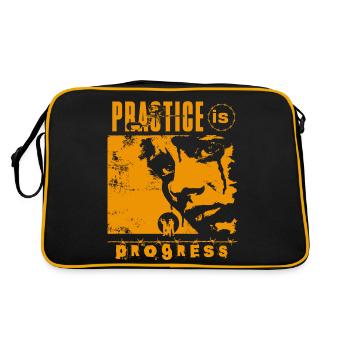 La pratique du paintball est un progrès, visage (orange) - Sac Retro - noir/or - Dos