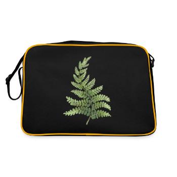 Fasan Pflanze - Retro Tasche - Schwarz/Gold - Hinten