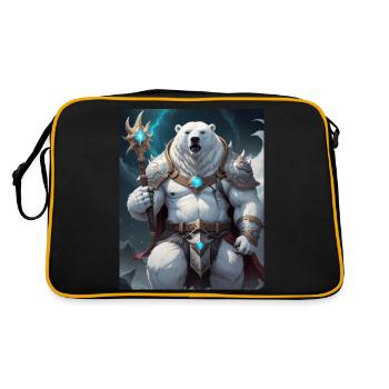 A monstrous behemoth beast a polar bear as fantasy - Retro Bag - black/gold - Back
