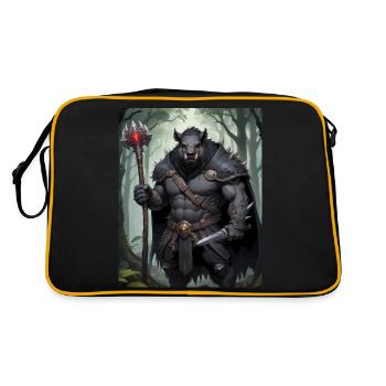 A monstrous behemoth beast a polar bear as fantasy - Retro Bag - black/gold - Back