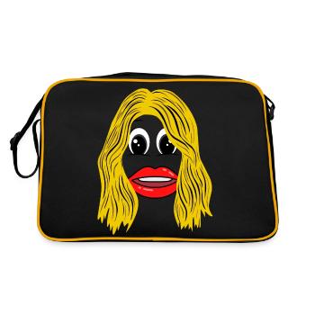 Femme blonde avec du rouge à lévre - Sac Retro - noir/or - Dos