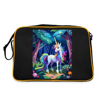 Magical unicorn in the forest - Retro Bag - black/gold - Back