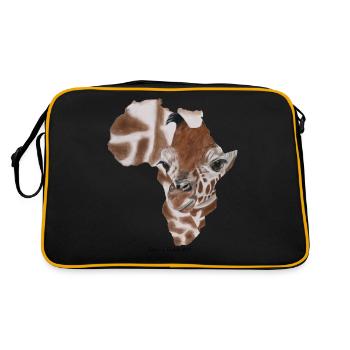 carte de l'Afrique Girafe - Sac Retro - noir/or - Dos