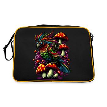 Colorful parrot - Retro Bag - black/gold - Back