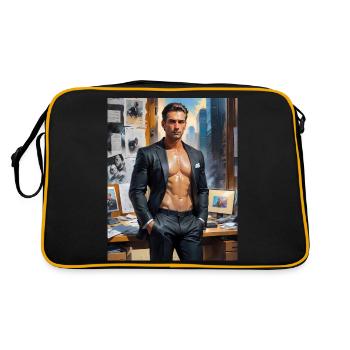 Beaux hommes au corps musclé – hommes d’affaires - Sac Retro - noir/or - Dos