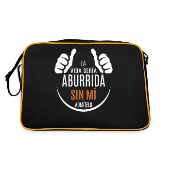 La vie serait ennuyeuse sans que je l’admette - Sac Retro - noir/or - Dos