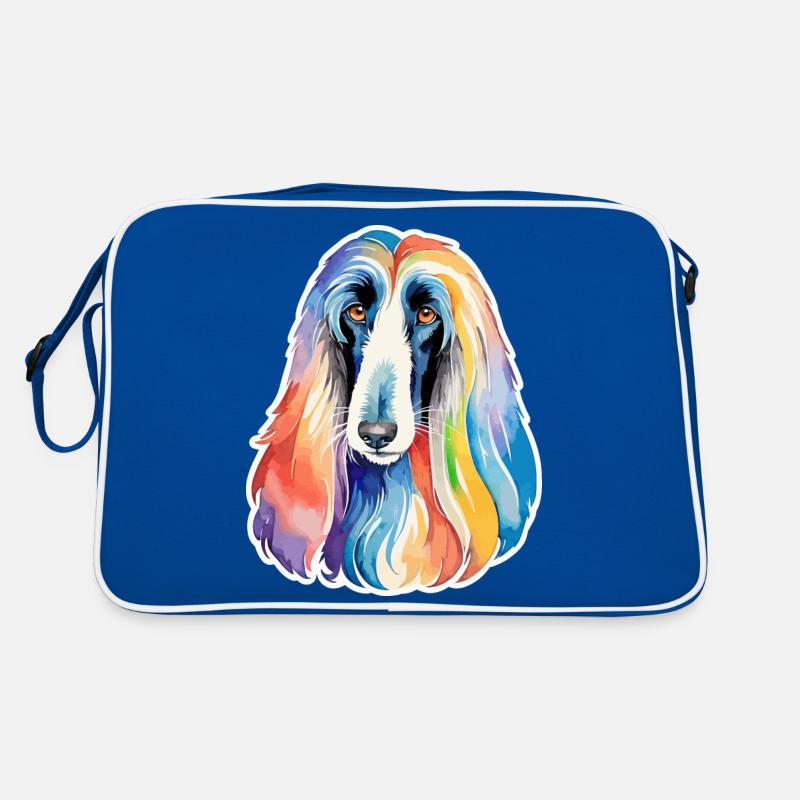 Lévrier afghan aquarelle Sac Retro