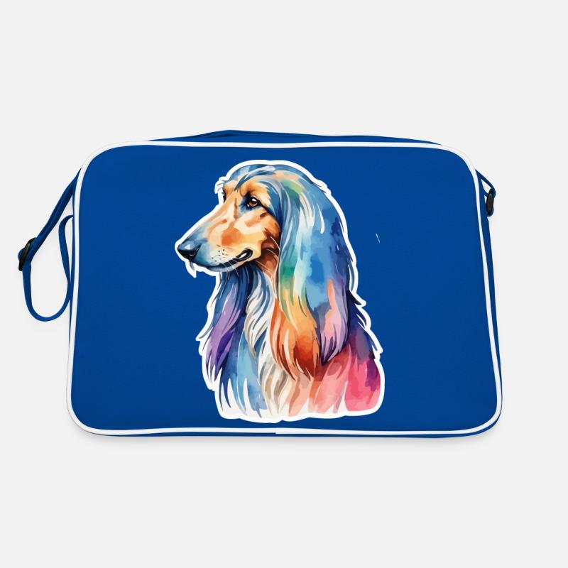 Lévrier afghan aquarelle Sac Retro