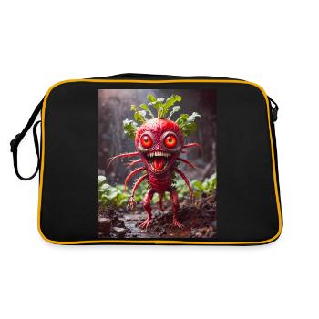 vegetables downfall Apocalypse Monster evil radish - Retro Bag - black/gold - Back