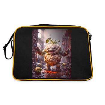 vegetables downfall Apocalypse Monster cauliflower - Retro Bag - black/gold - Back