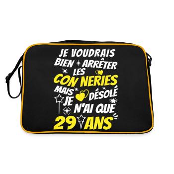 connerie 29 ans / cadeau 29 ans / t-shirt 29 ans - Sac Retro - noir/or - Dos