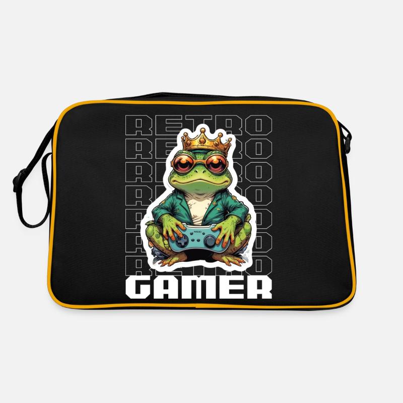 Retro Gamer Frosch mit Controller Konsolenspiele Retro Tasche