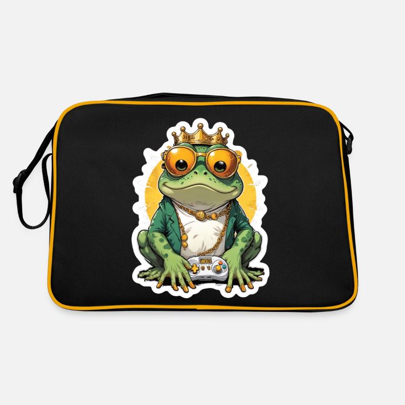 Retro Gamer Frosch mit Controller Konsolenspiele Retro Tasche