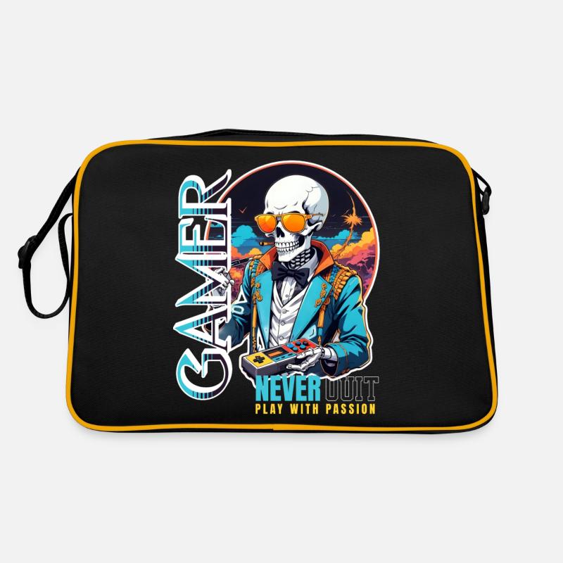 Retro Gamer Skeleton with Controller Console Games Retro Bag