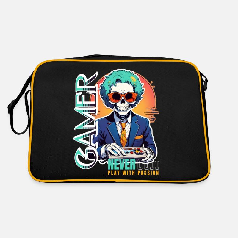 Retro Gamer Skeleton with Controller Console Games Retro Bag