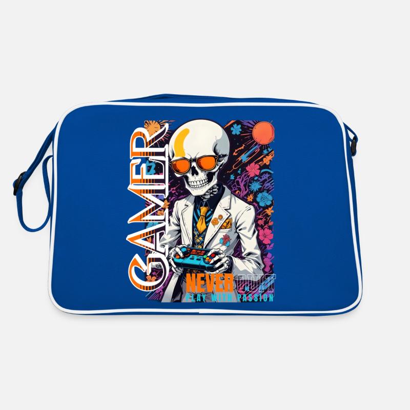 Retro Gamer Skeleton avec manette Jeux de console Sac Retro